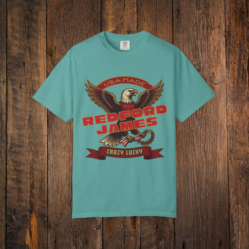 Redford James Crazy Lucky War Eagle T-shirt by Comfort Colors
