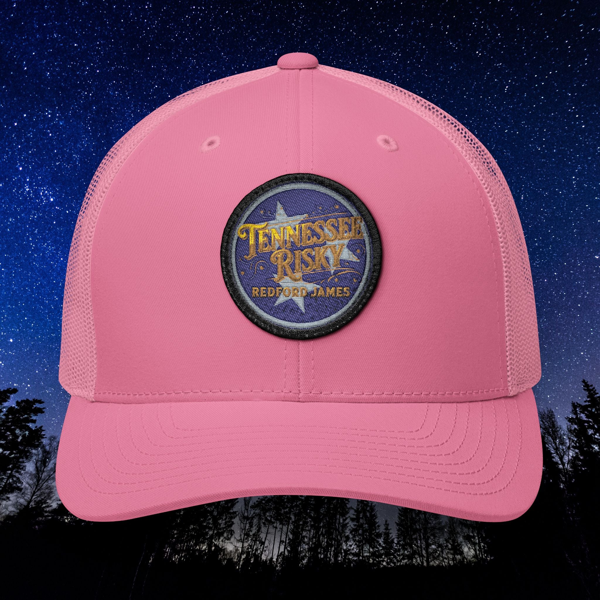 Redford James Embroidered Tennessee Risky Patch Trucker Cap