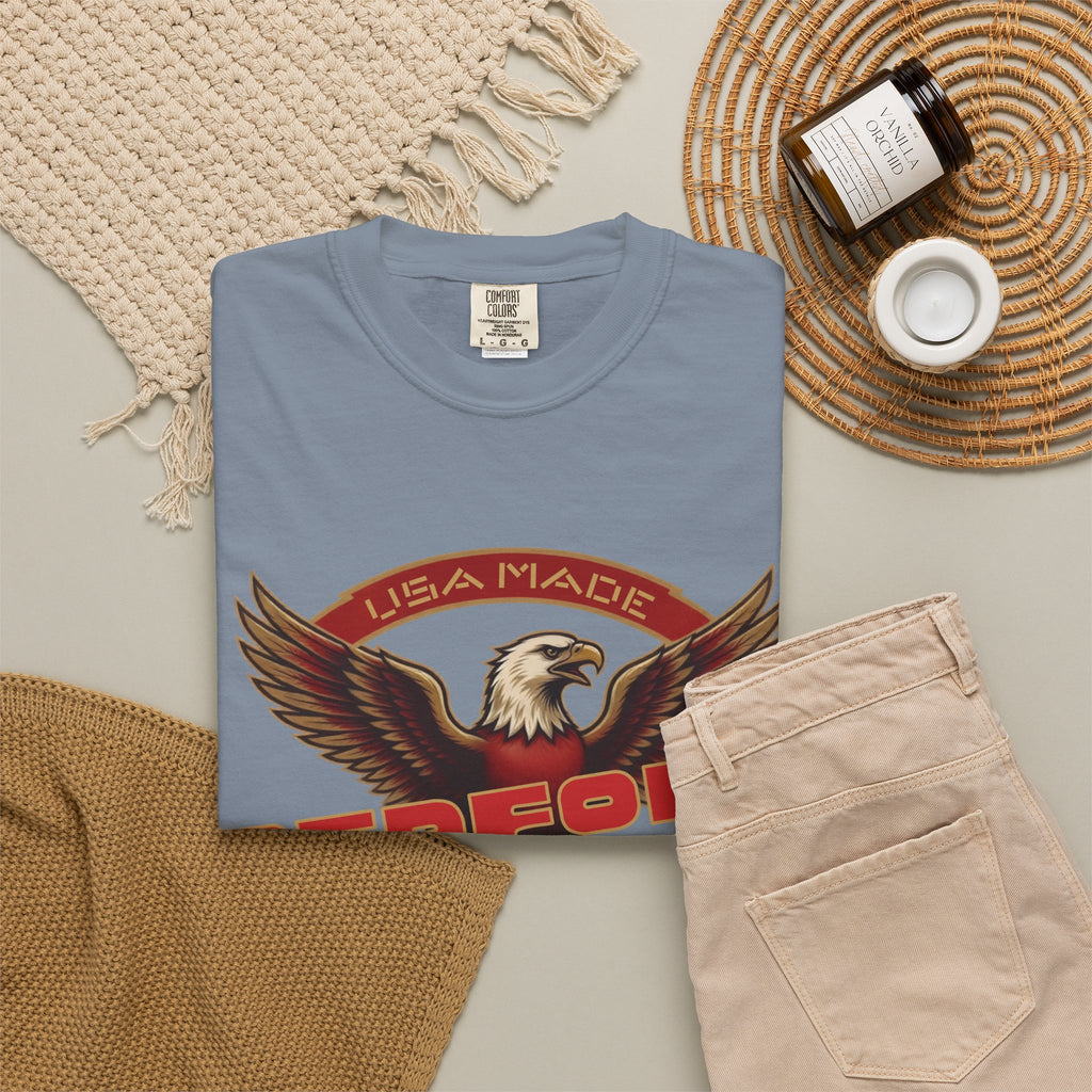 Redford James Crazy Lucky War Eagle T-shirt by Comfort Colors