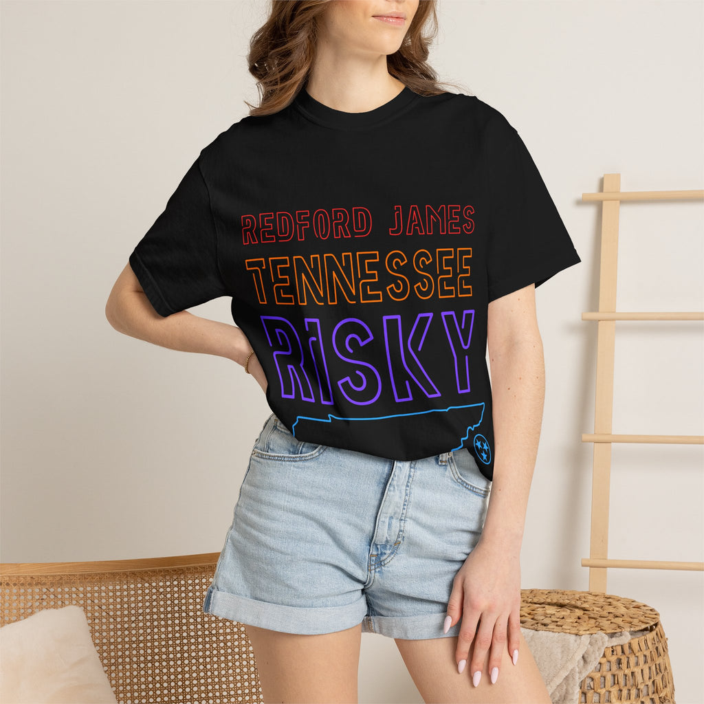 Redford James Tennessee Risky State Outline T-Shirt by Comfort Colors