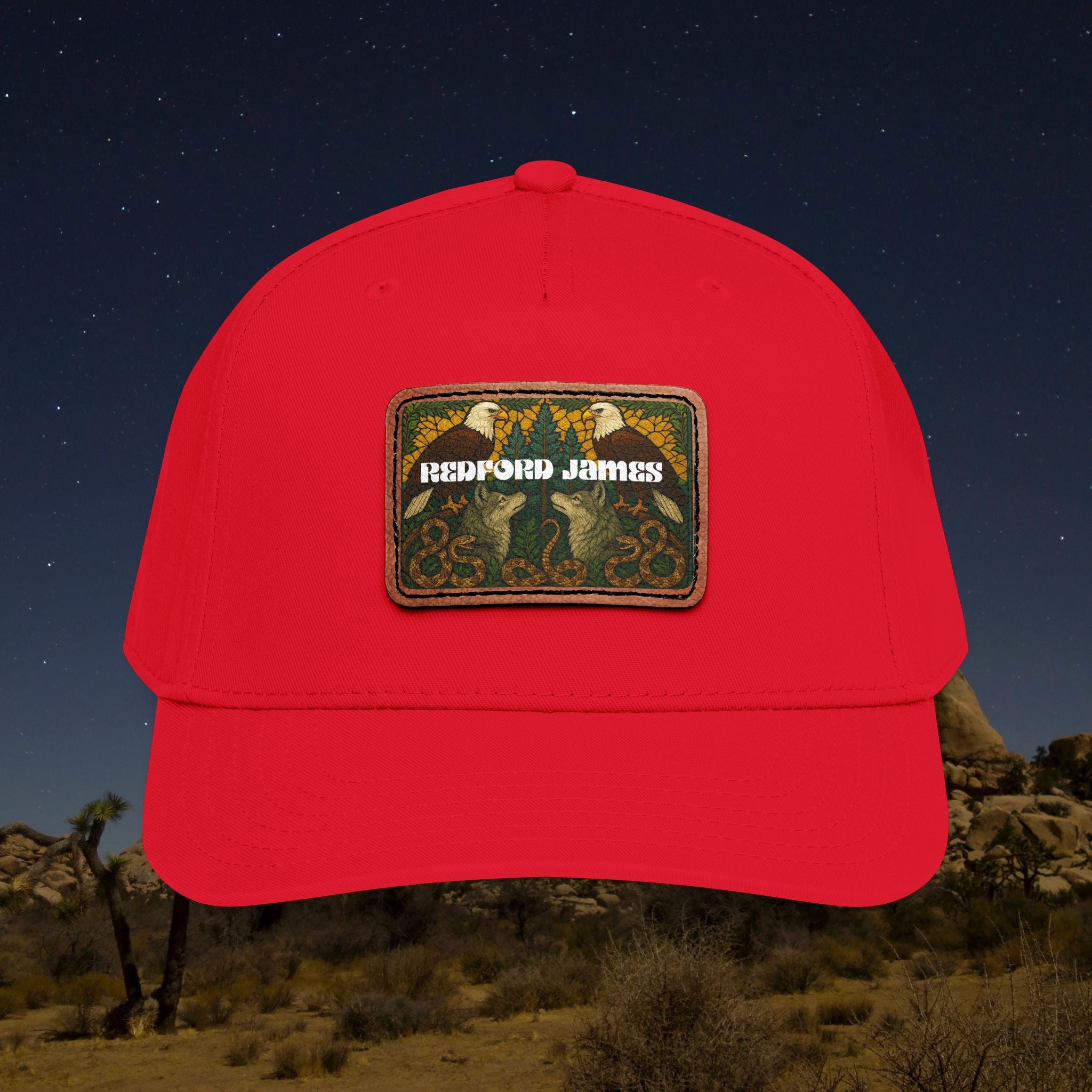 Redford James Mountain Man Leather Patch Hat