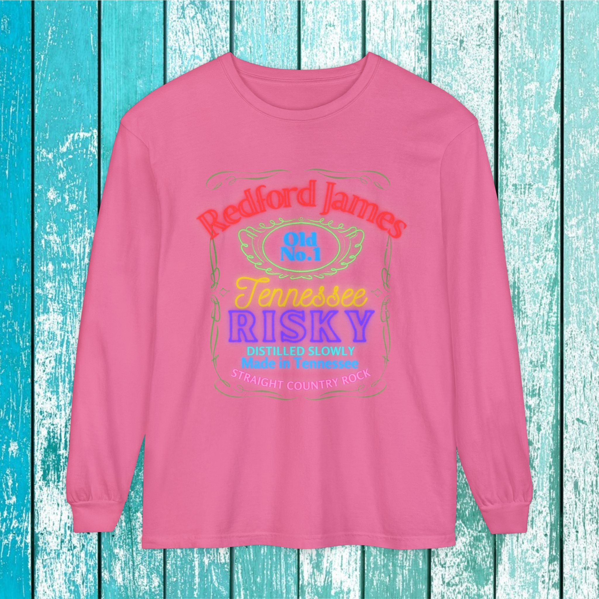 Redford James Tennessee Risky Neon Long Sleeve Shirt by Comfort Colors