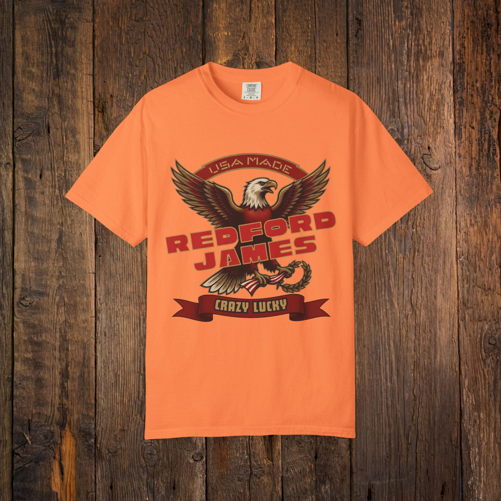 Redford James Crazy Lucky War Eagle T-shirt by Comfort Colors