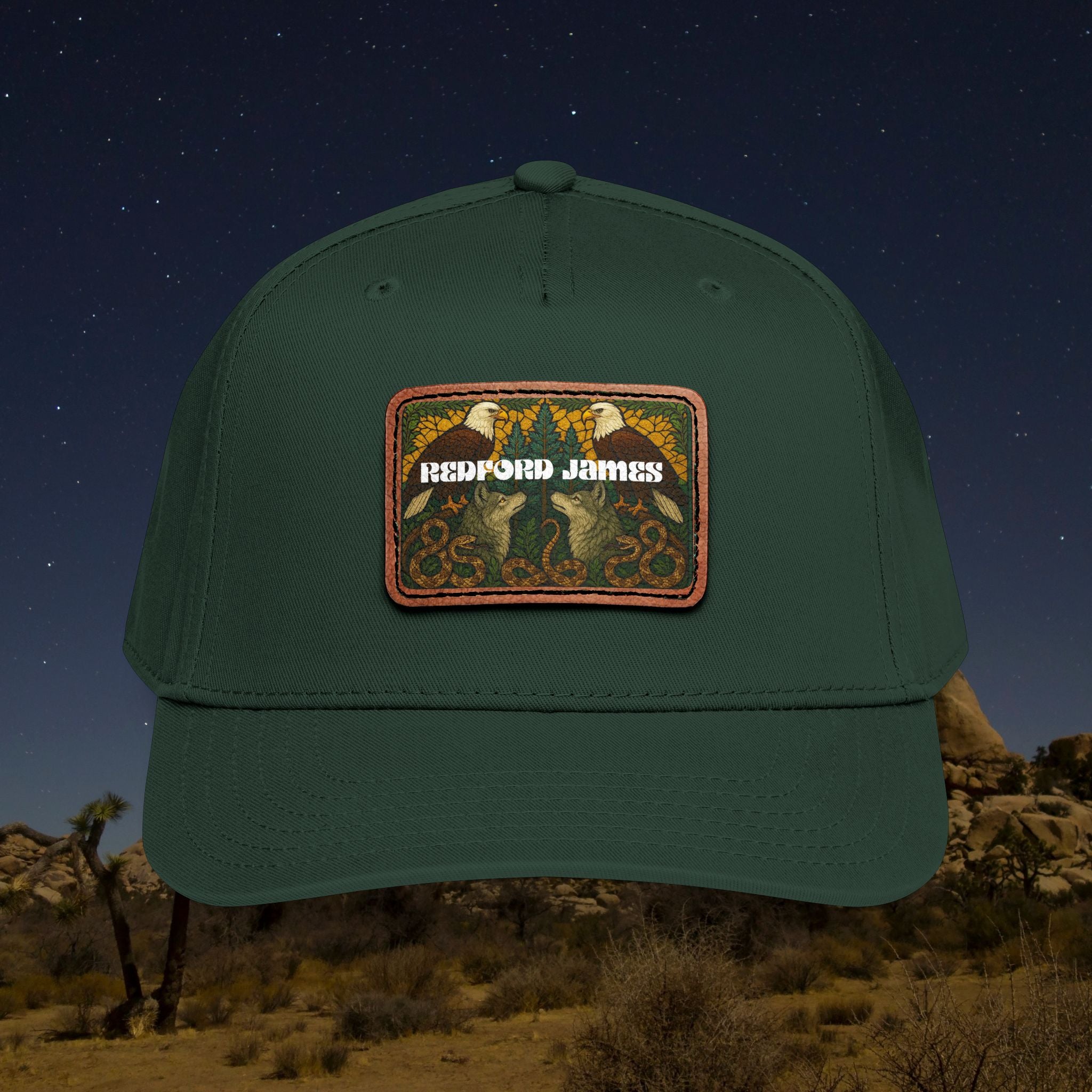 Redford James Mountain Man Leather Patch Hat