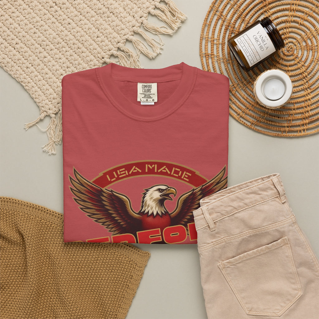 Redford James Crazy Lucky War Eagle T-shirt by Comfort Colors