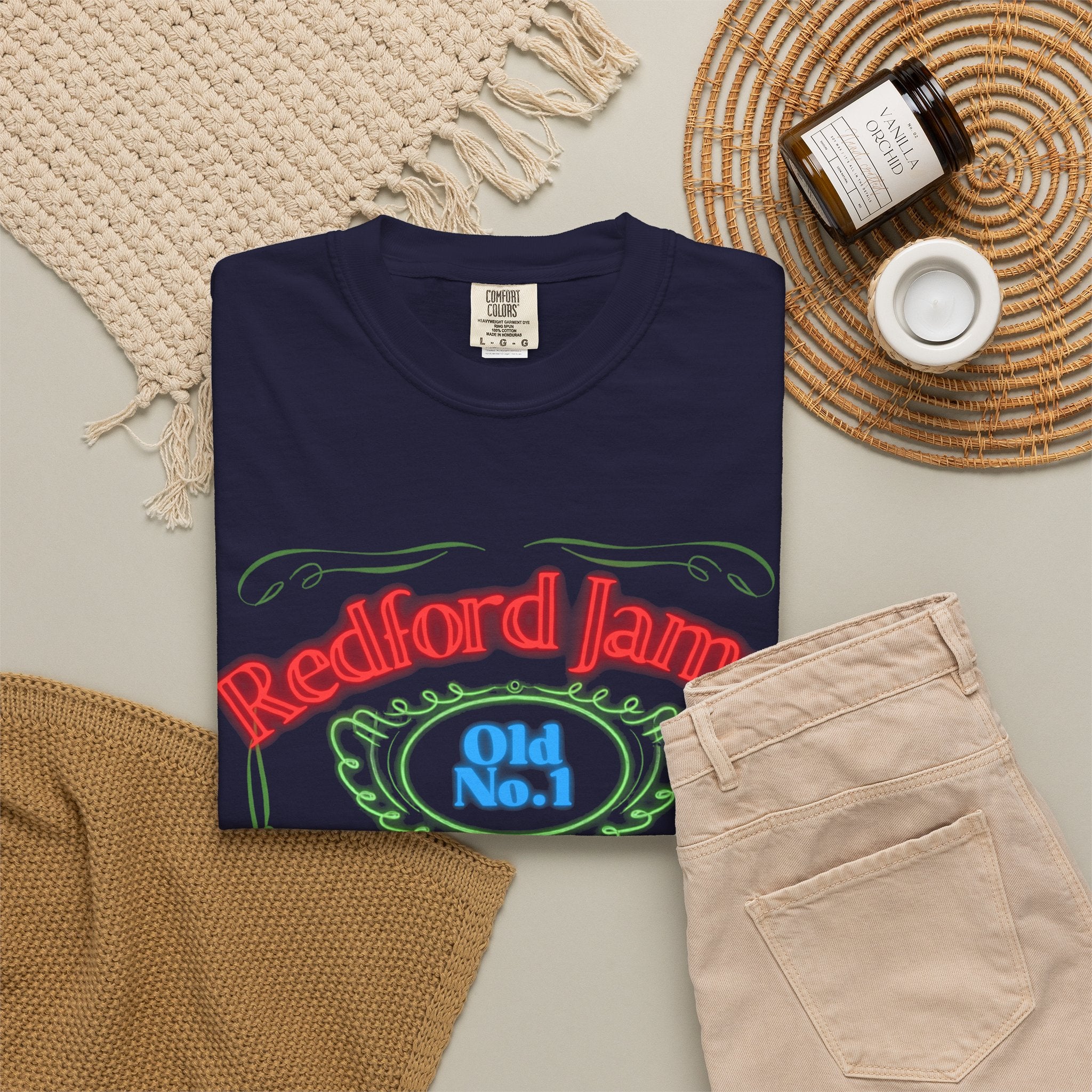 Redford James Tennessee Risky Neon Bar Sign T-shirt by Comfort Colors