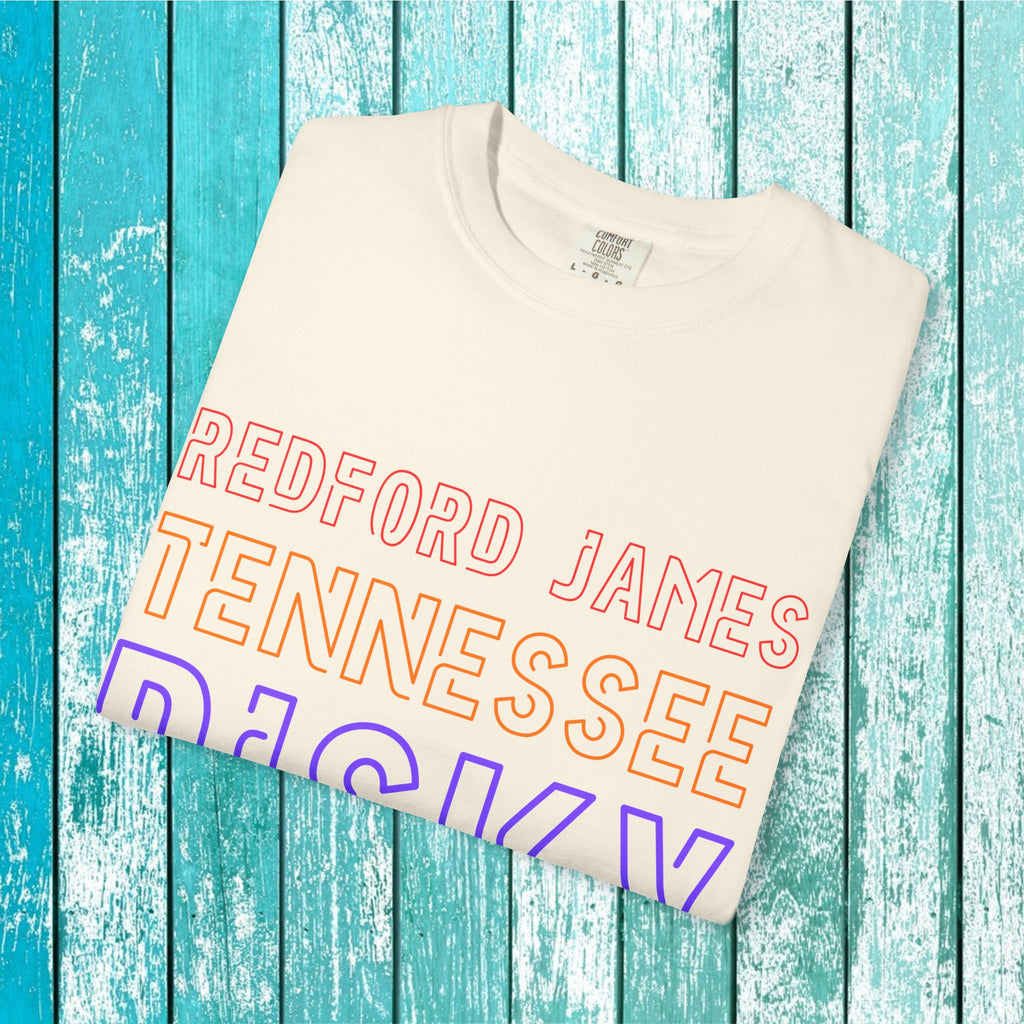 Redford James Tennessee Risky State Outline T-Shirt by Comfort Colors