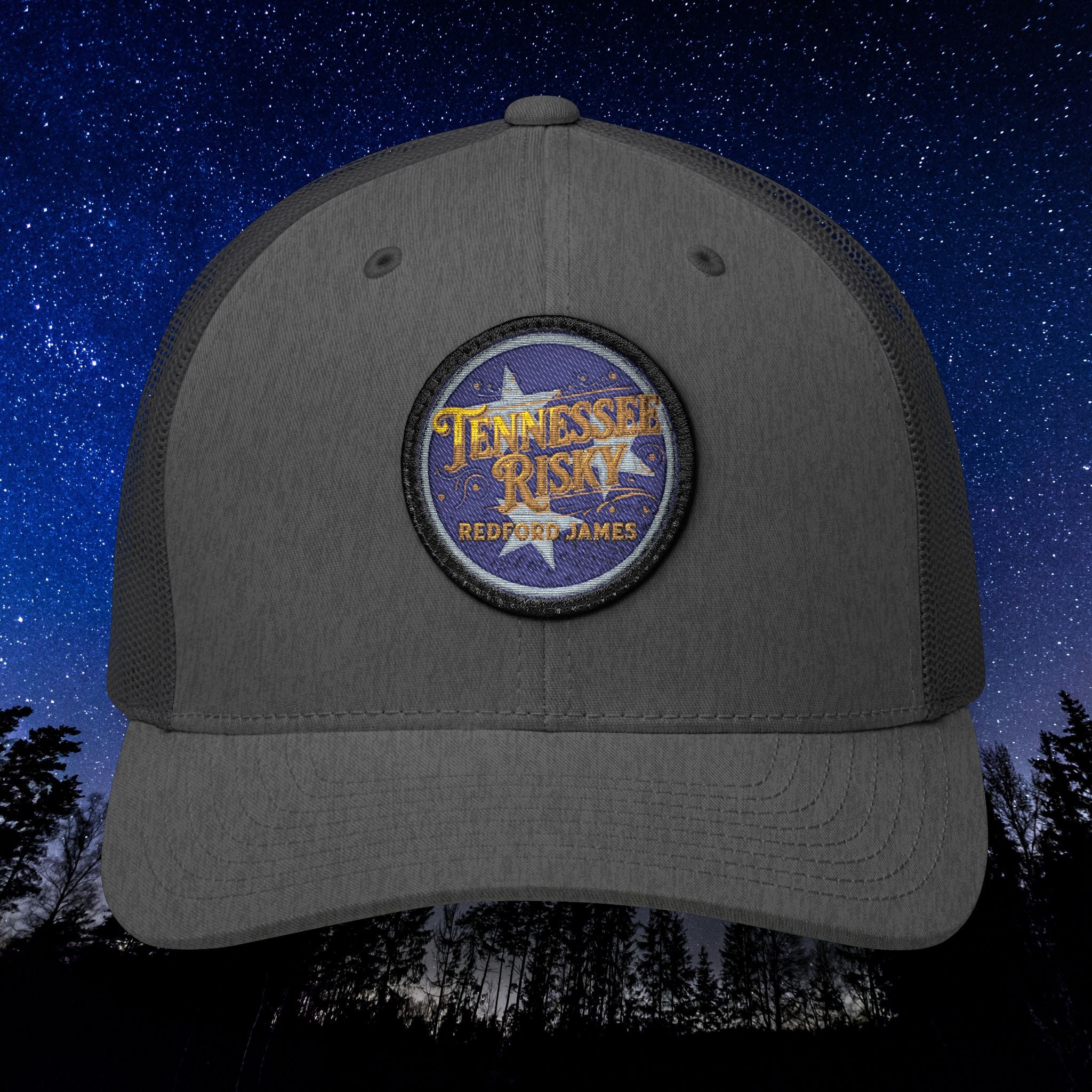 Redford James Embroidered Tennessee Risky Patch Trucker Cap