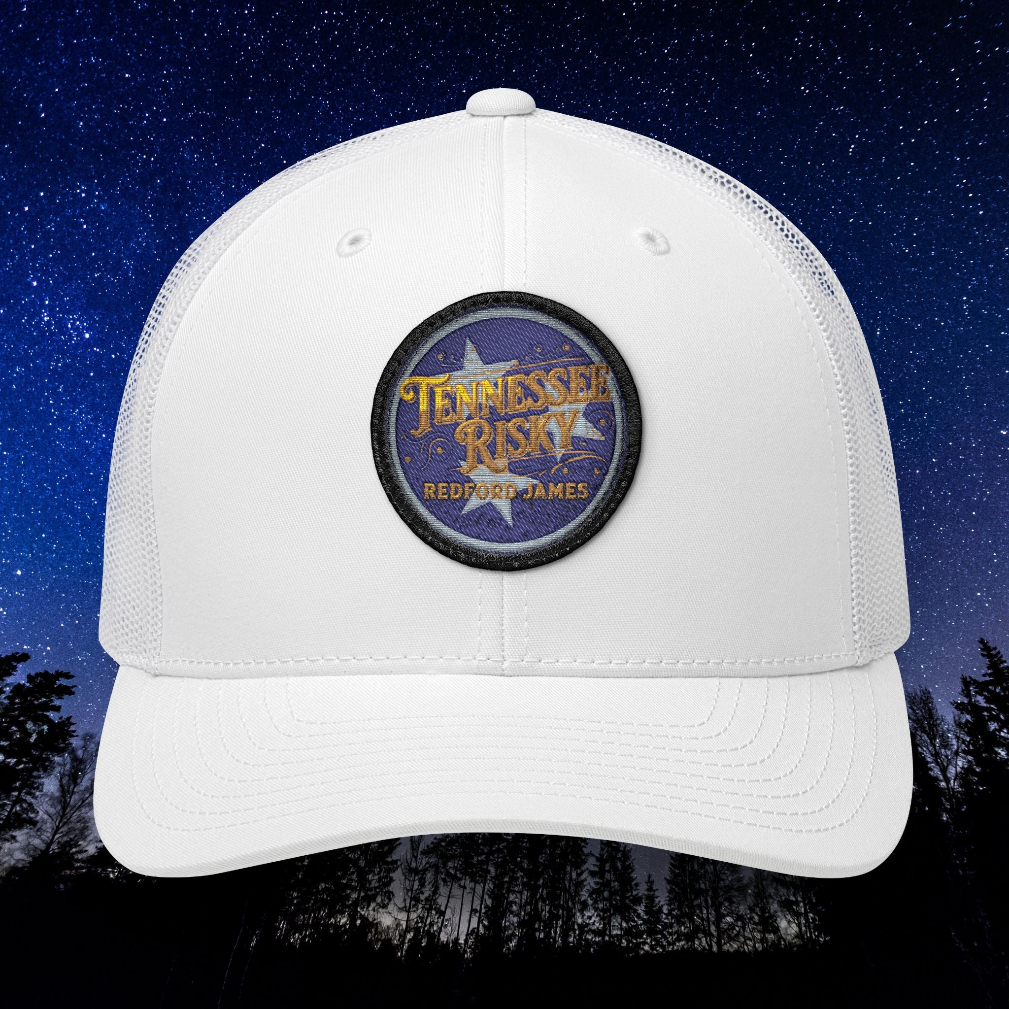 Redford James Embroidered Tennessee Risky Patch Trucker Cap