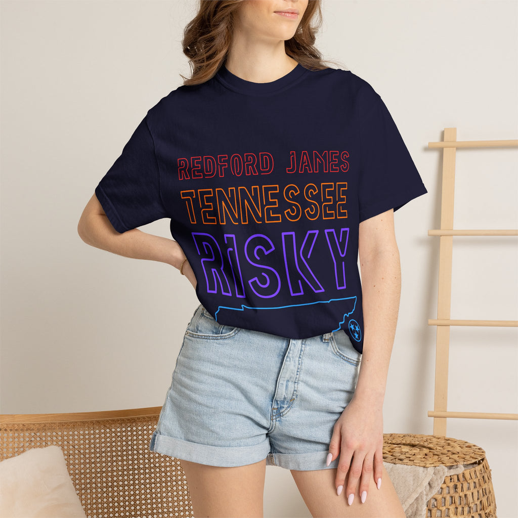 Redford James Tennessee Risky State Outline T-Shirt by Comfort Colors