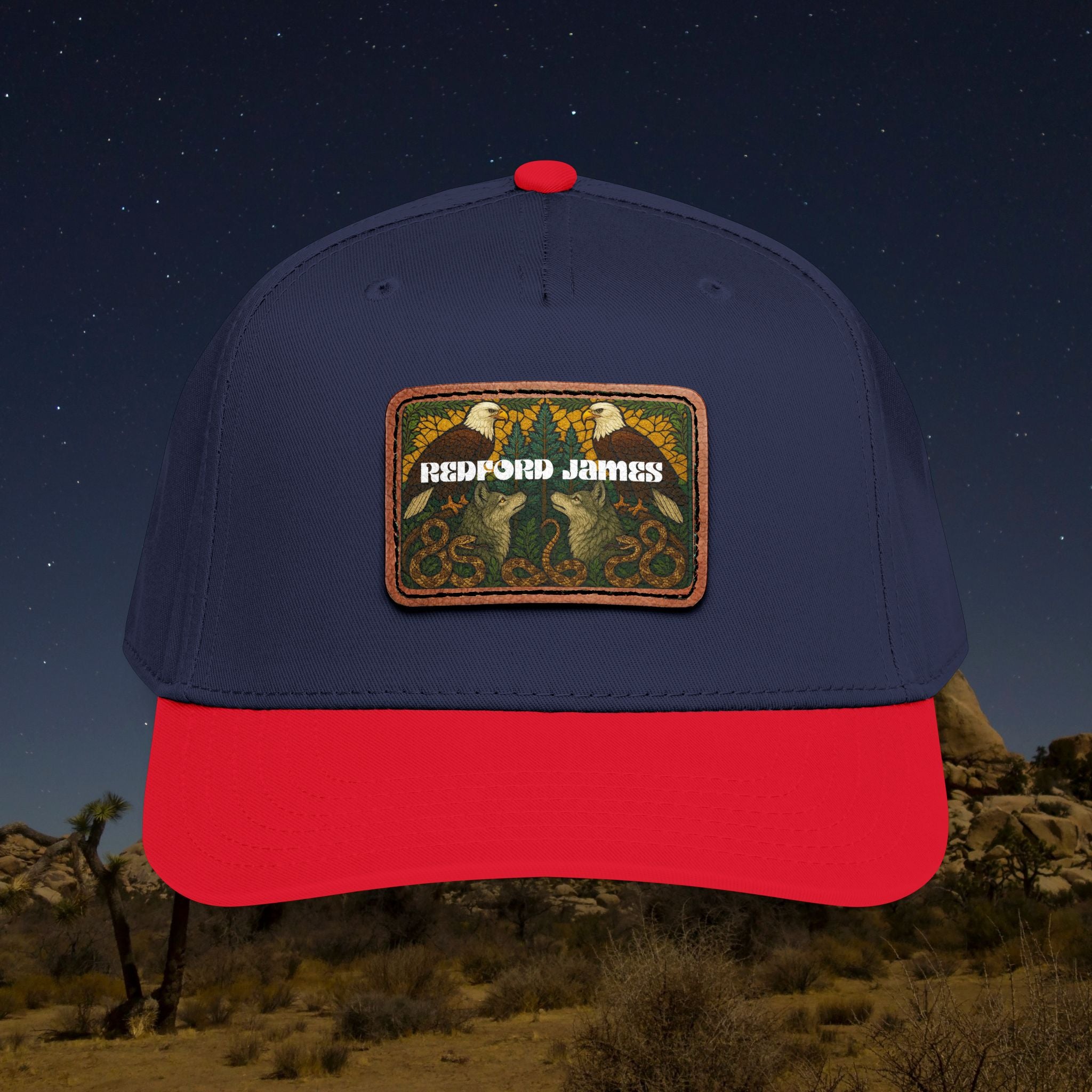 Redford James Mountain Man Leather Patch Hat