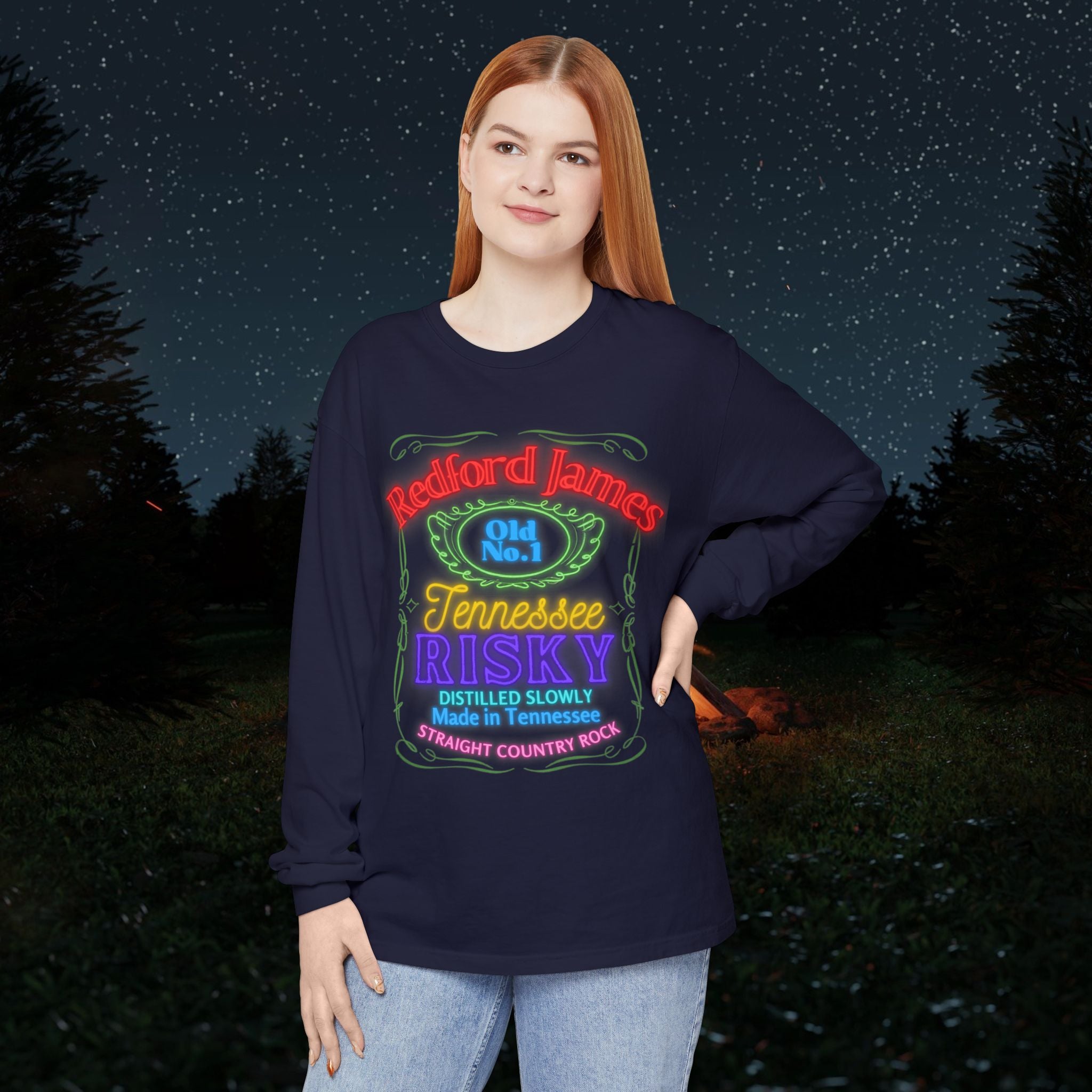 Redford James Tennessee Risky Neon Long Sleeve Shirt by Comfort Colors