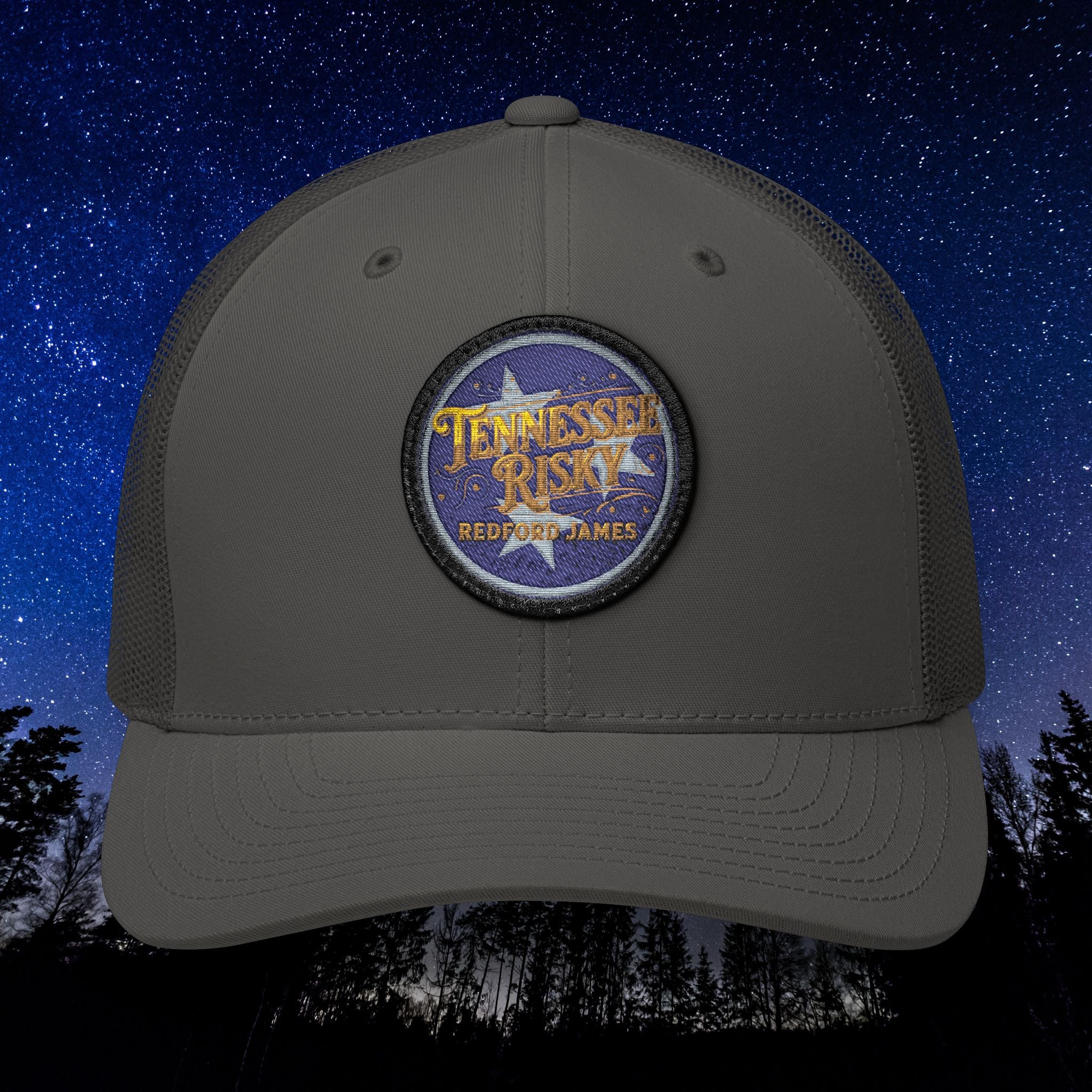Redford James Embroidered Tennessee Risky Patch Trucker Cap