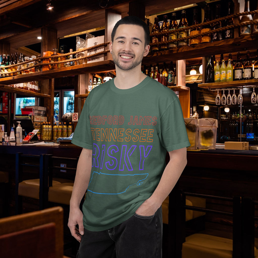Redford James Tennessee Risky State Outline T-Shirt by Comfort Colors