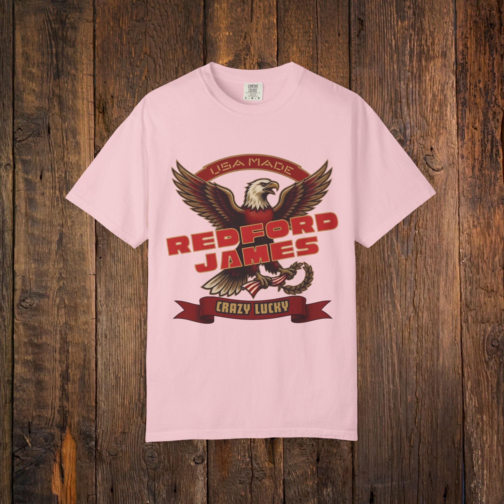 Redford James Crazy Lucky War Eagle T-shirt by Comfort Colors