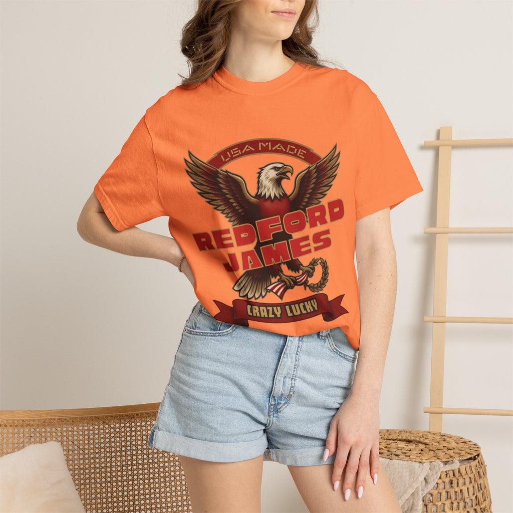Redford James Crazy Lucky War Eagle T-shirt by Comfort Colors