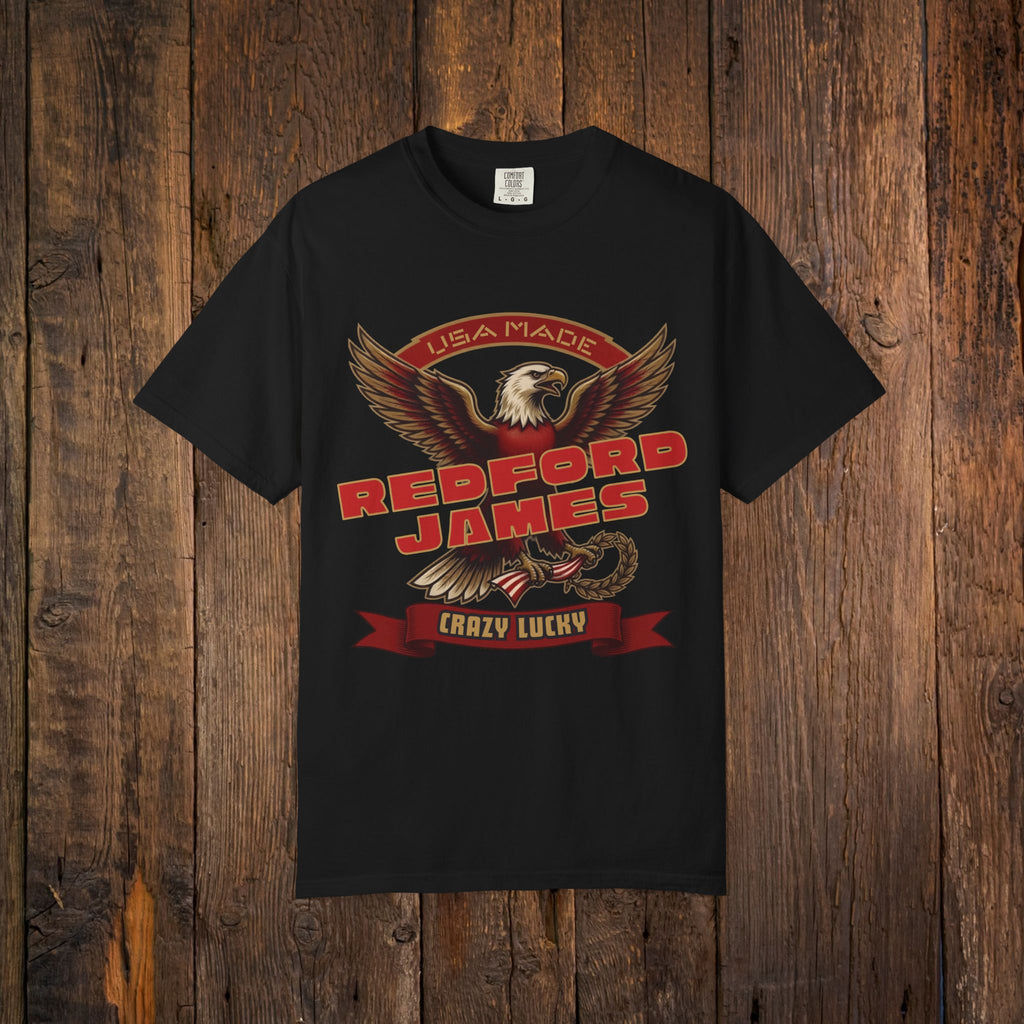 Redford James Crazy Lucky War Eagle T-shirt by Comfort Colors