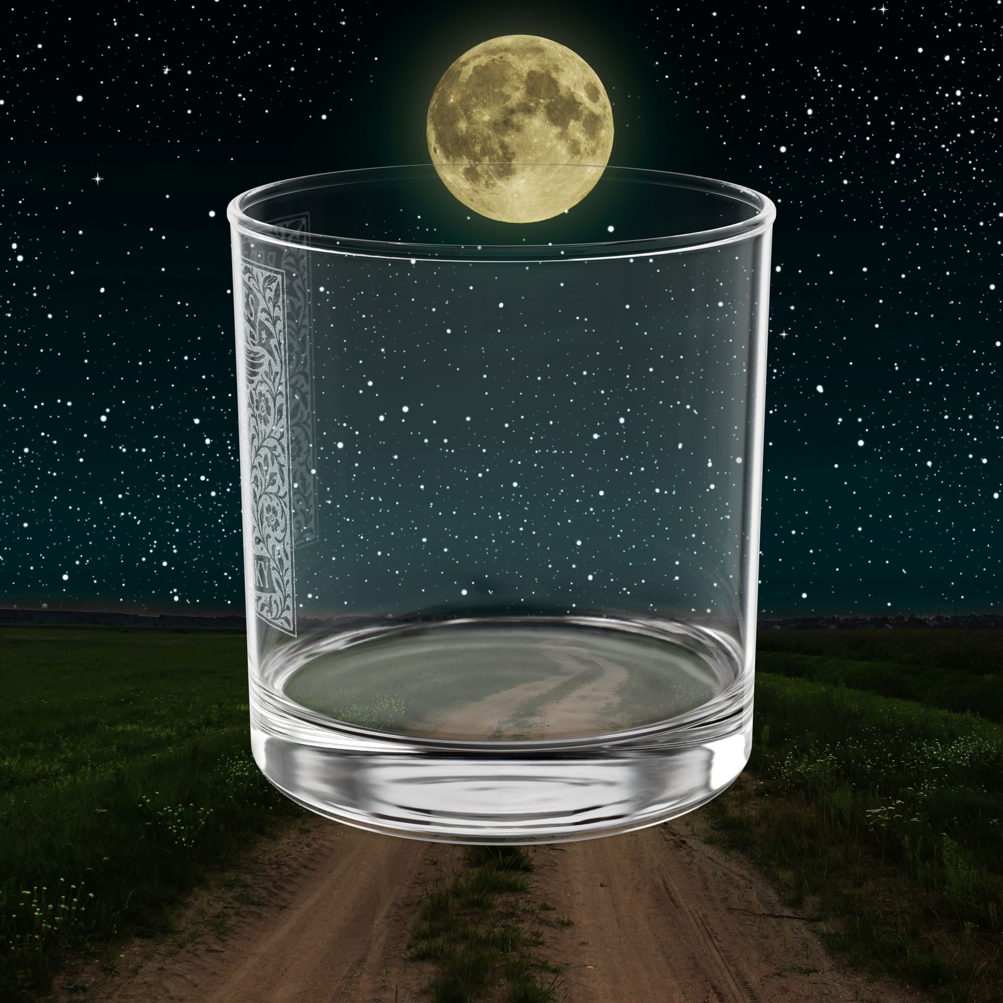 Tennessee Risky Engraved Whiskey Glass - Vintage 'Redford James No.1' Design 10.5oz