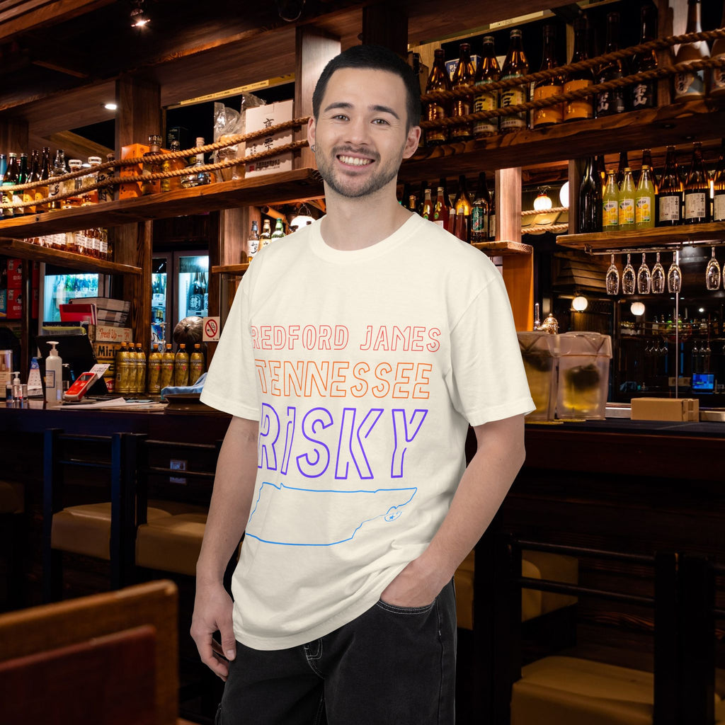 Redford James Tennessee Risky State Outline T-Shirt by Comfort Colors
