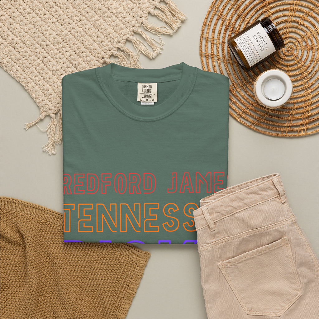 Redford James Tennessee Risky State Outline T-Shirt by Comfort Colors