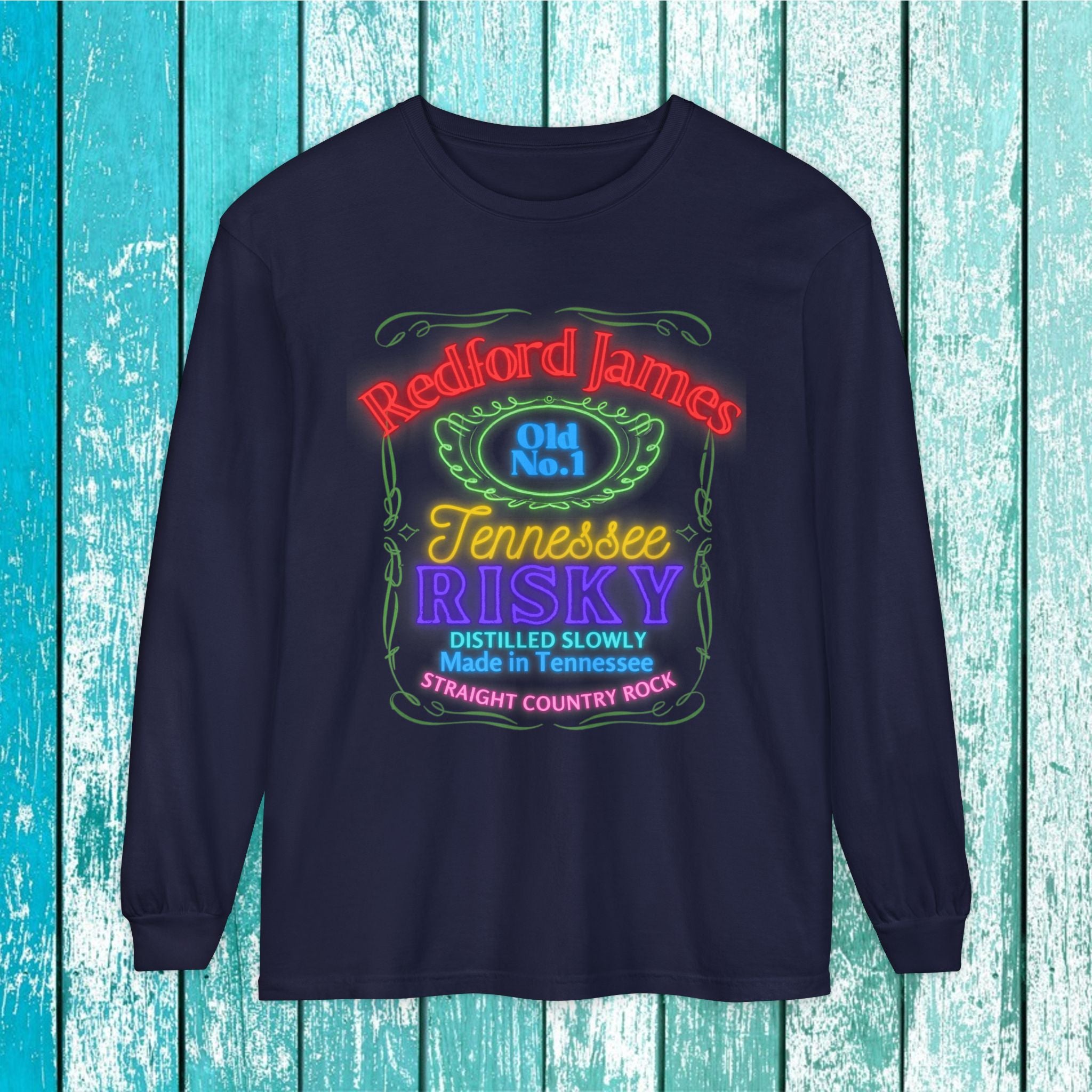 Redford James Tennessee Risky Neon Long Sleeve Shirt by Comfort Colors