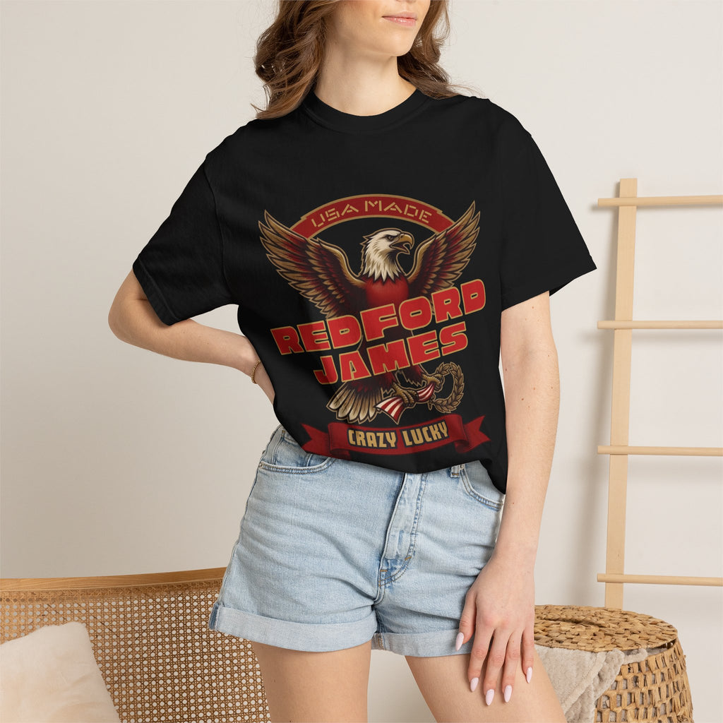 Redford James Crazy Lucky War Eagle T-shirt by Comfort Colors