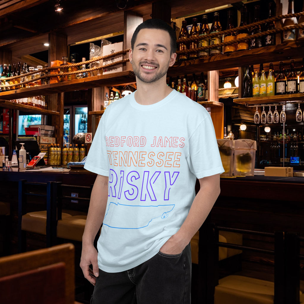 Redford James Tennessee Risky State Outline T-Shirt by Comfort Colors