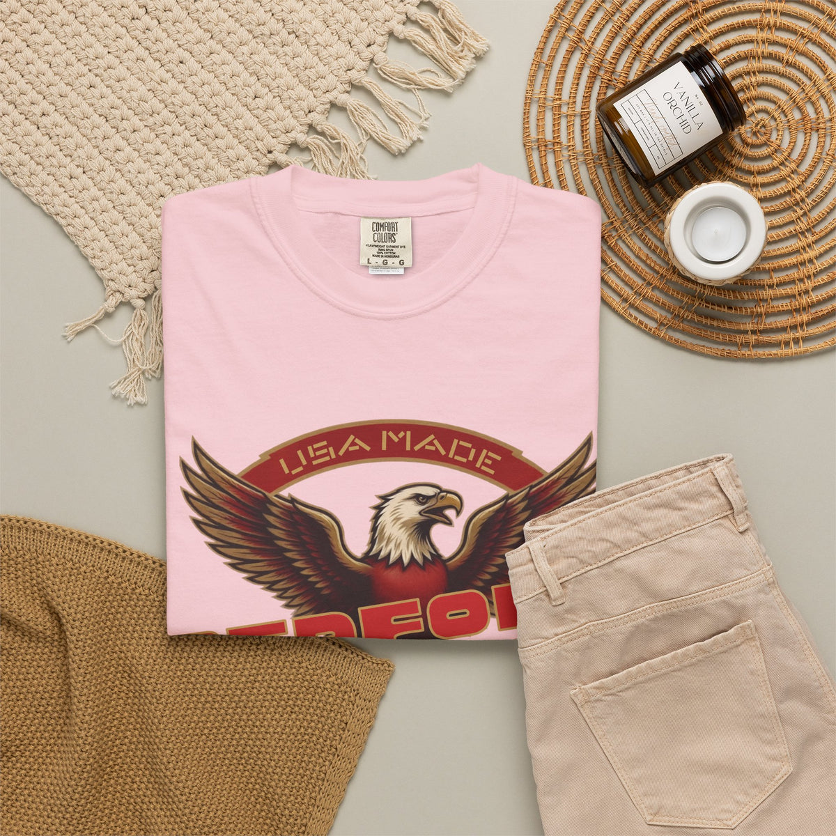 Redford James Crazy Lucky War Eagle T-shirt by Comfort Colors