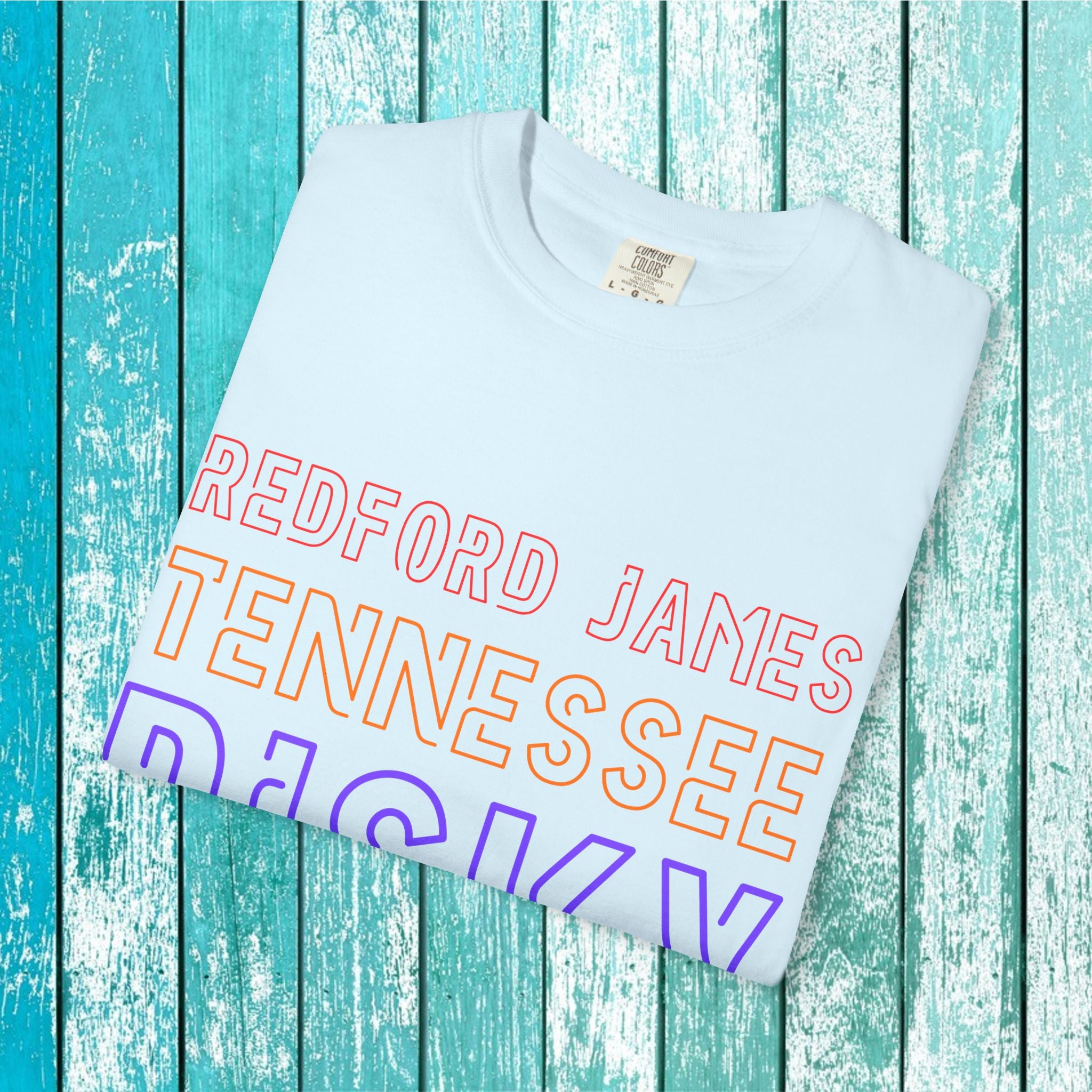 Redford James Tennessee Risky State Outline T-Shirt by Comfort Colors