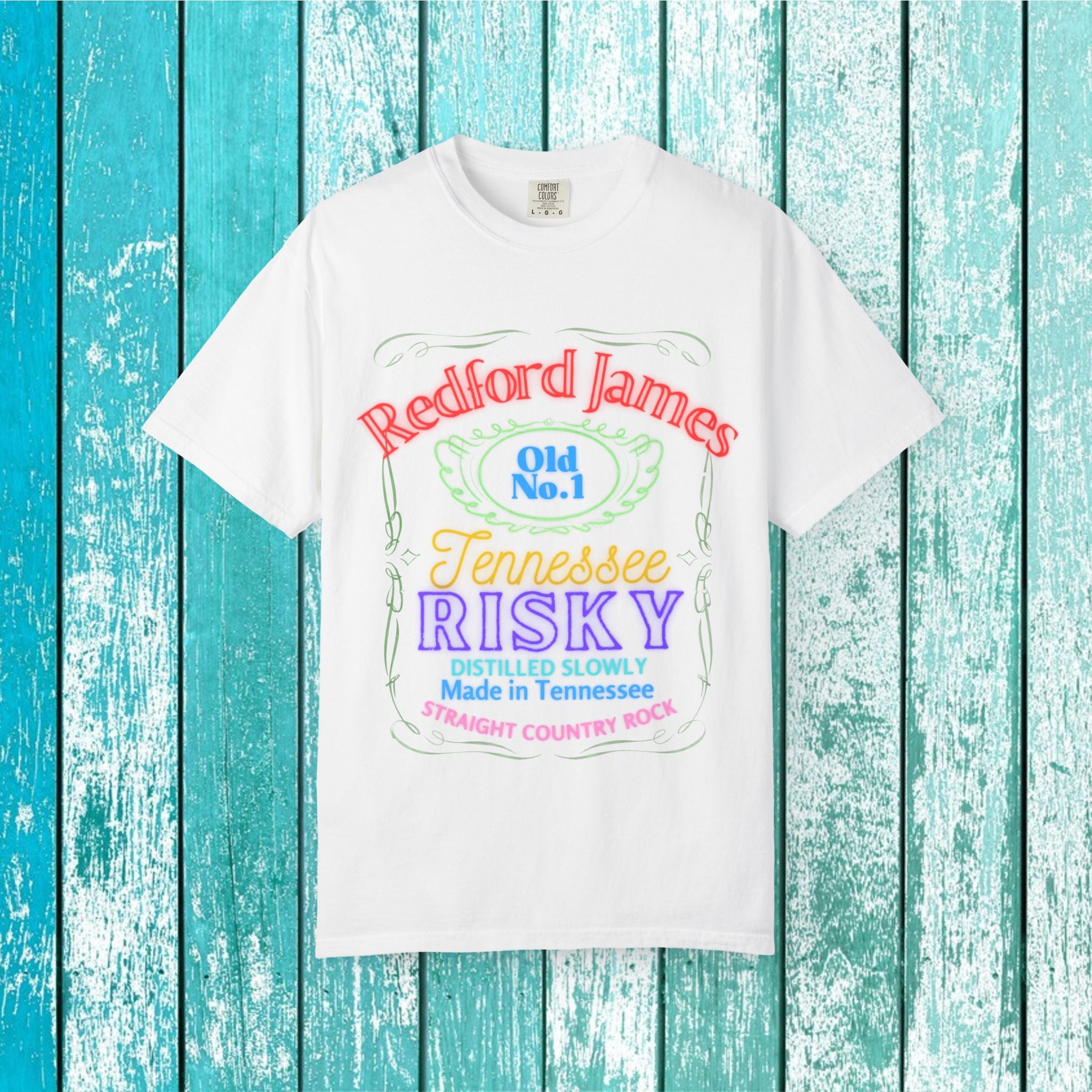 Redford James Tennessee Risky Neon Bar Sign T-shirt by Comfort Colors