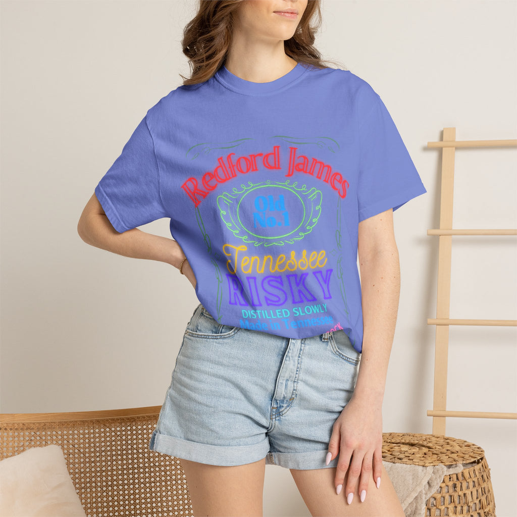 Redford James Tennessee Risky Neon Bar Sign T-shirt by Comfort Colors