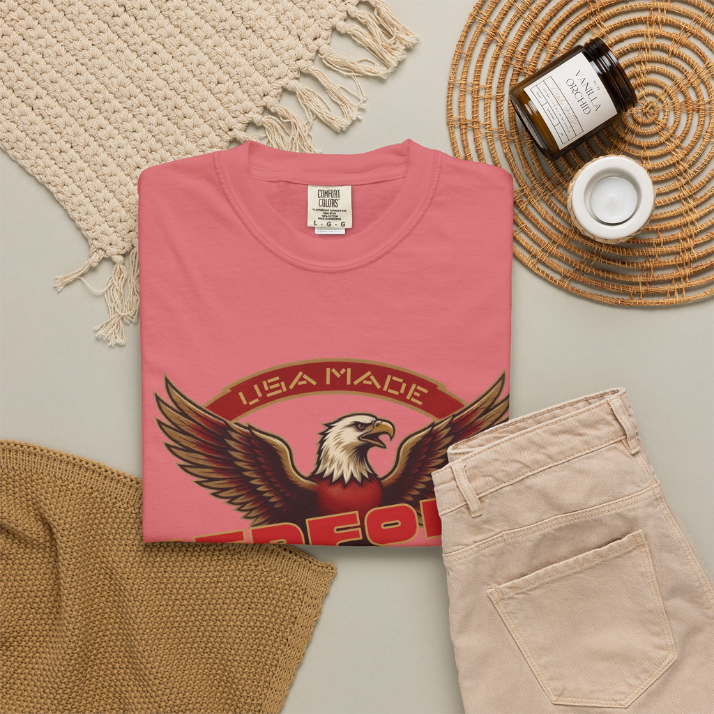 Redford James Crazy Lucky War Eagle T-shirt by Comfort Colors