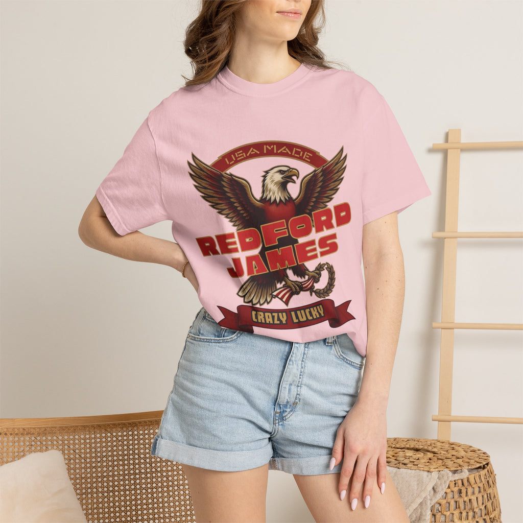 Redford James Crazy Lucky War Eagle T-shirt by Comfort Colors