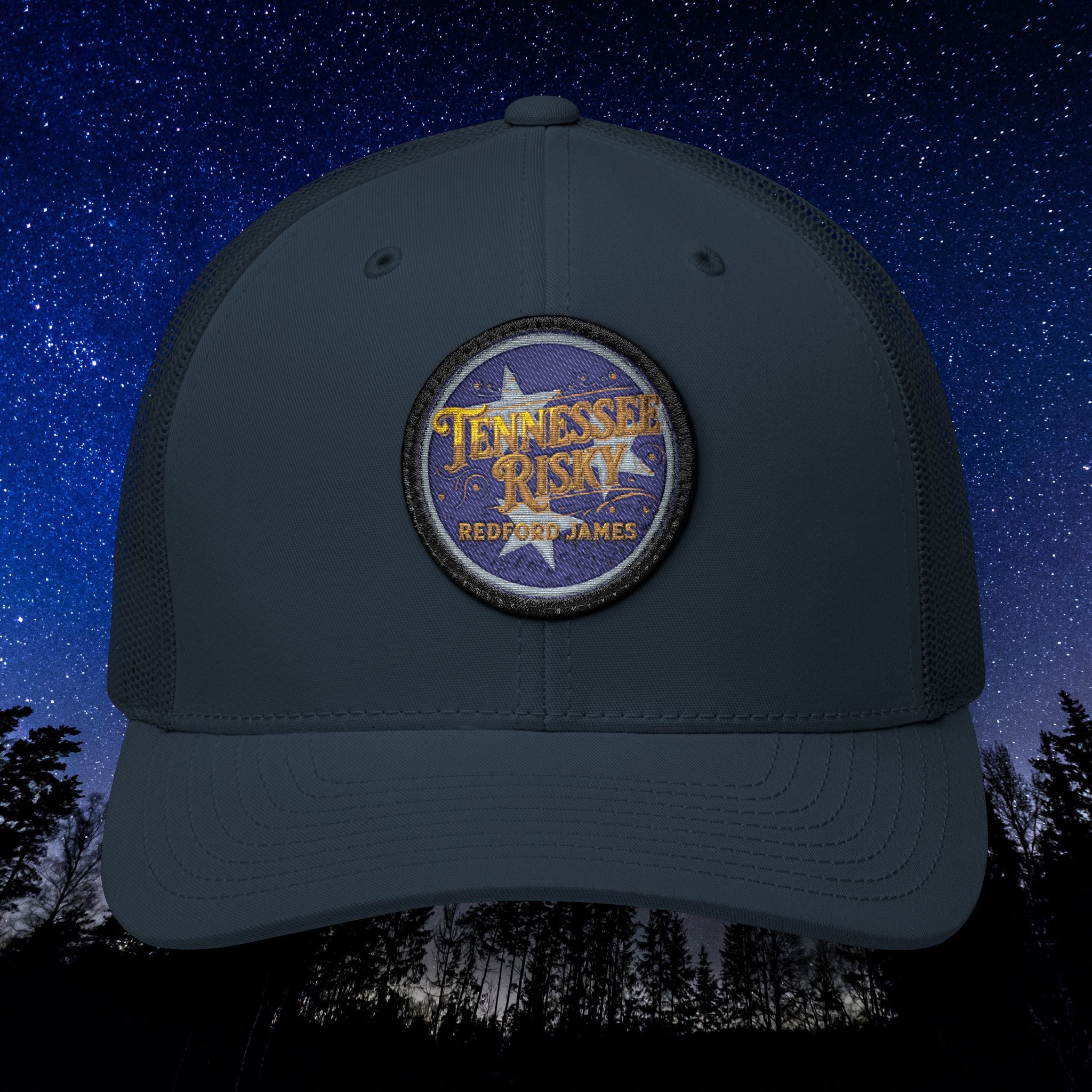 Redford James Embroidered Tennessee Risky Patch Trucker Cap