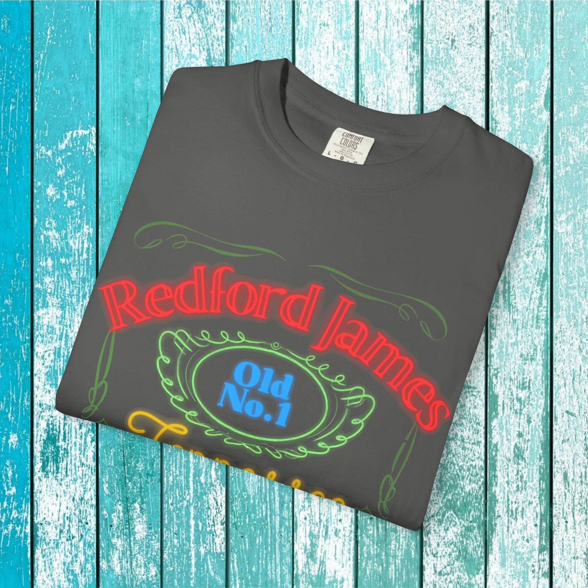 Redford James Tennessee Risky Neon Bar Sign T-shirt by Comfort Colors