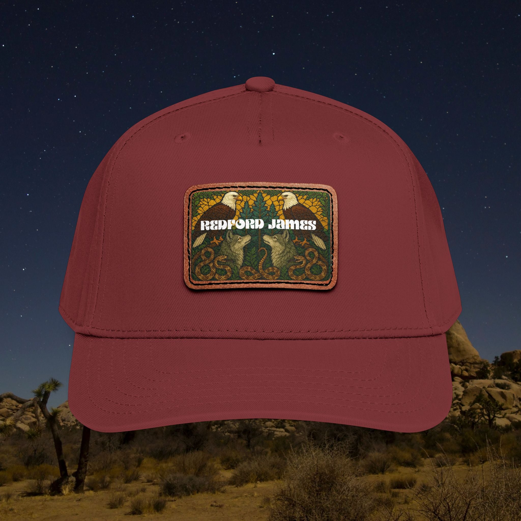 Redford James Mountain Man Leather Patch Hat