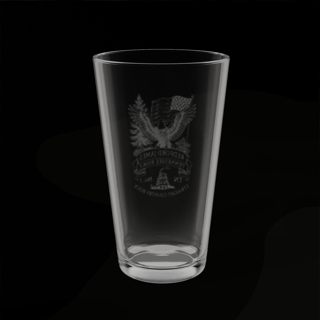 Redford James Tennessee Risky Engraved 16oz Pint Glass