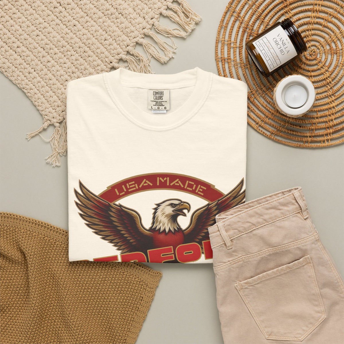 Redford James Crazy Lucky War Eagle T-shirt by Comfort Colors