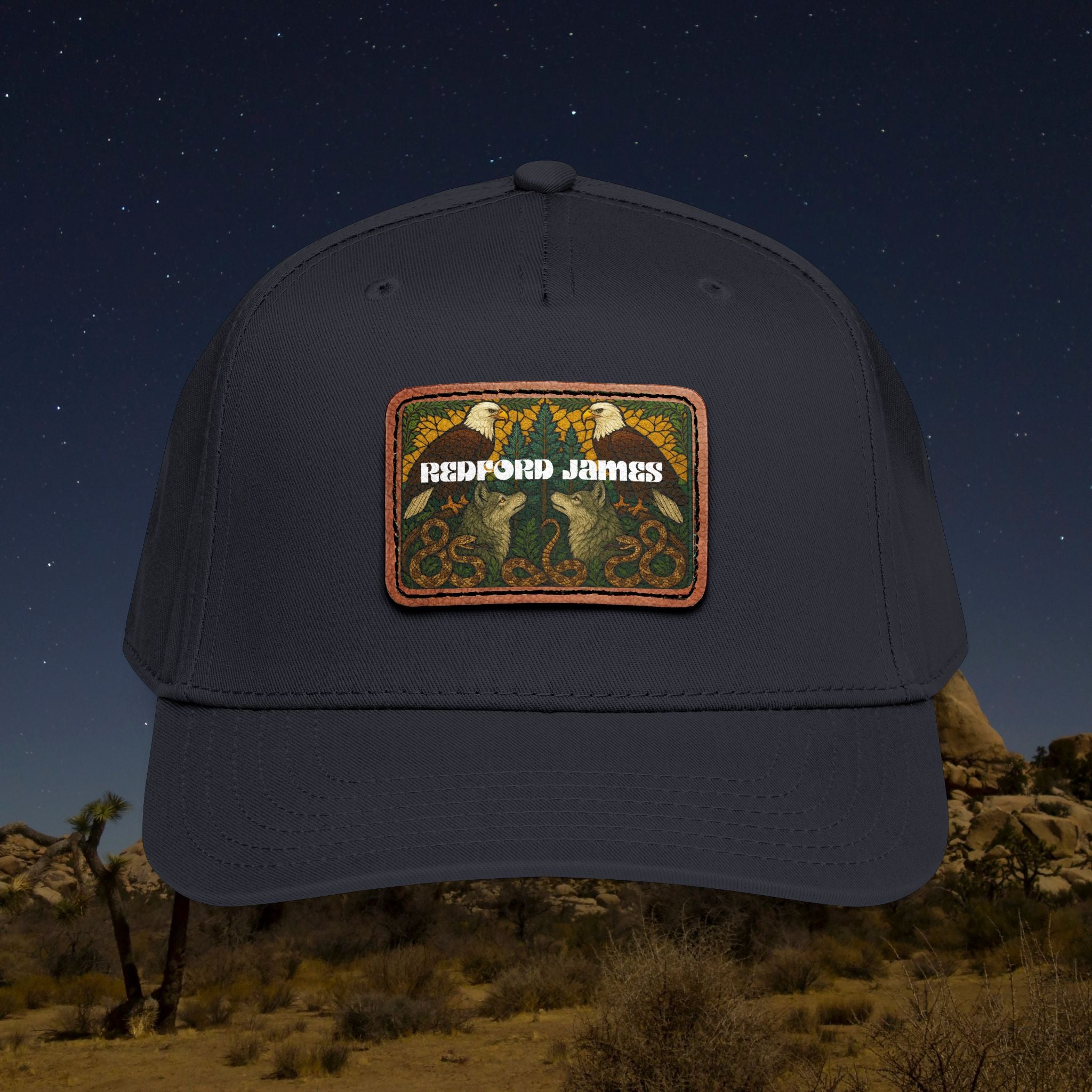 Redford James Mountain Man Leather Patch Hat