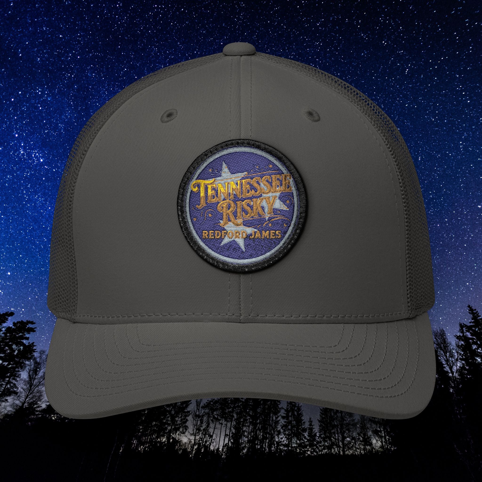 Redford James Embroidered Tennessee Risky Patch Trucker Cap