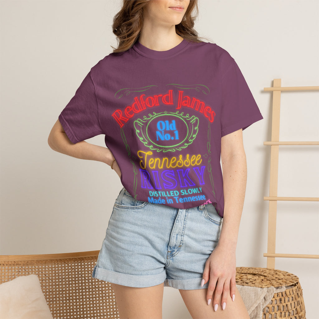 Redford James Tennessee Risky Neon Bar Sign T-shirt by Comfort Colors