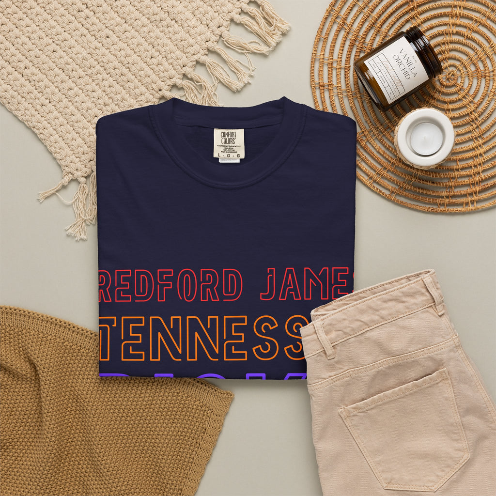 Redford James Tennessee Risky State Outline T-Shirt by Comfort Colors