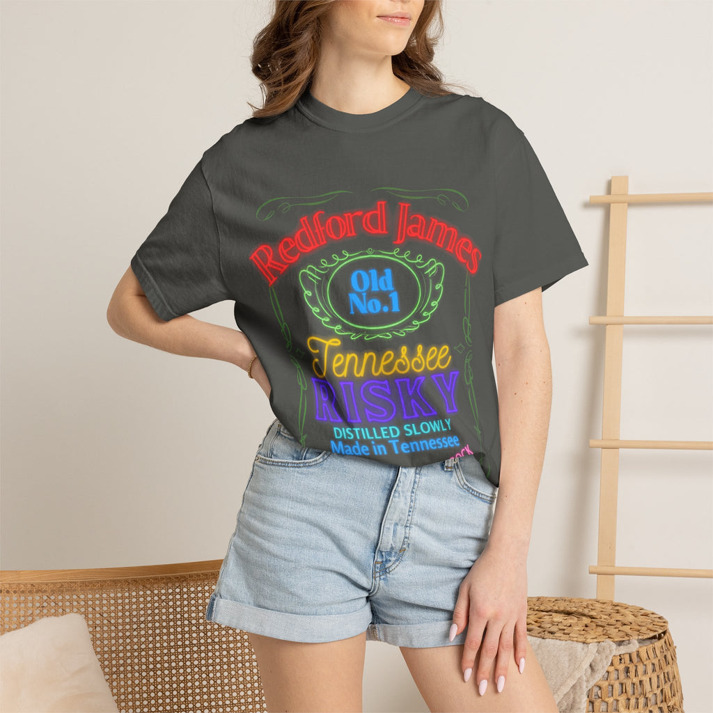 Redford James Tennessee Risky Neon Bar Sign T-shirt by Comfort Colors