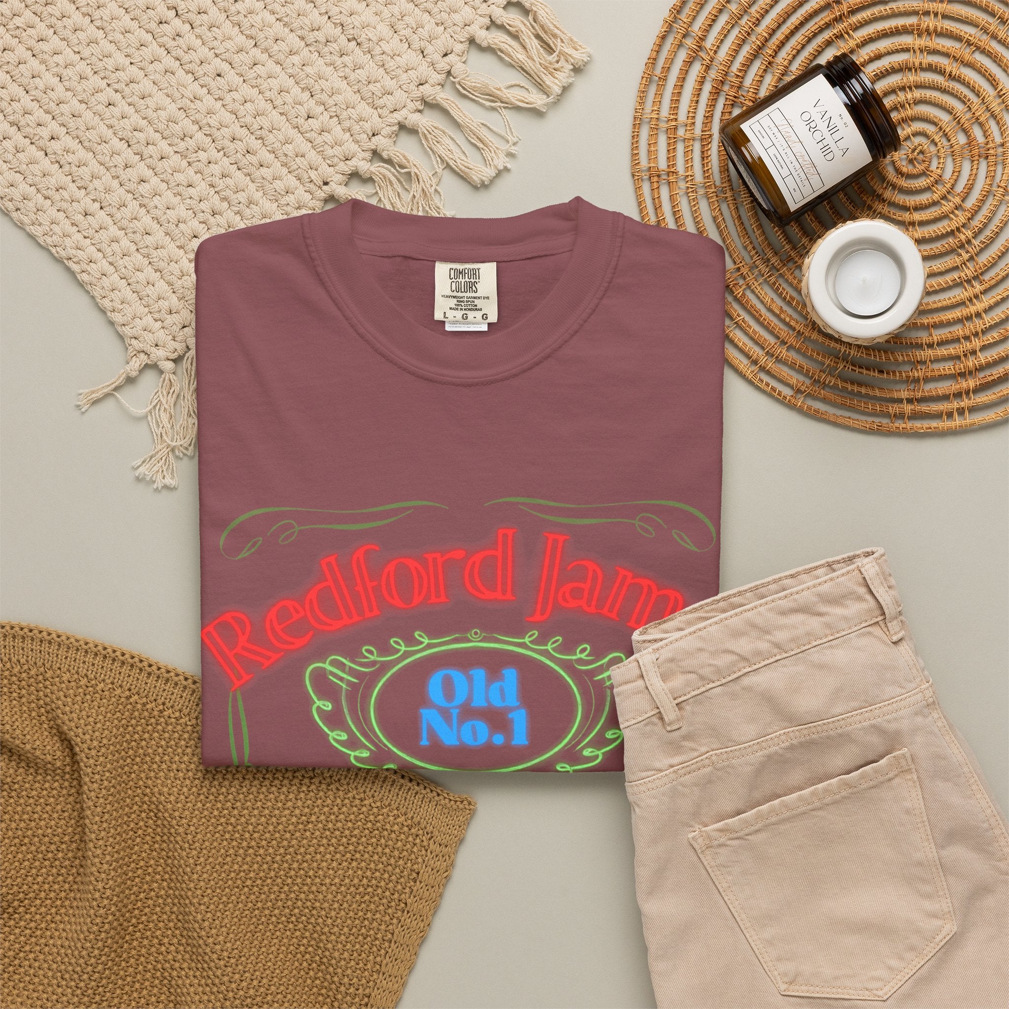 Redford James Tennessee Risky Neon Bar Sign T-shirt by Comfort Colors
