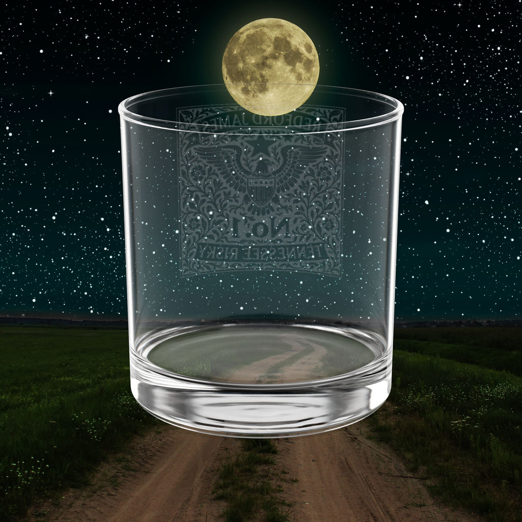 Tennessee Risky Engraved Whiskey Glass - Vintage 'Redford James No.1' Design 10.5oz