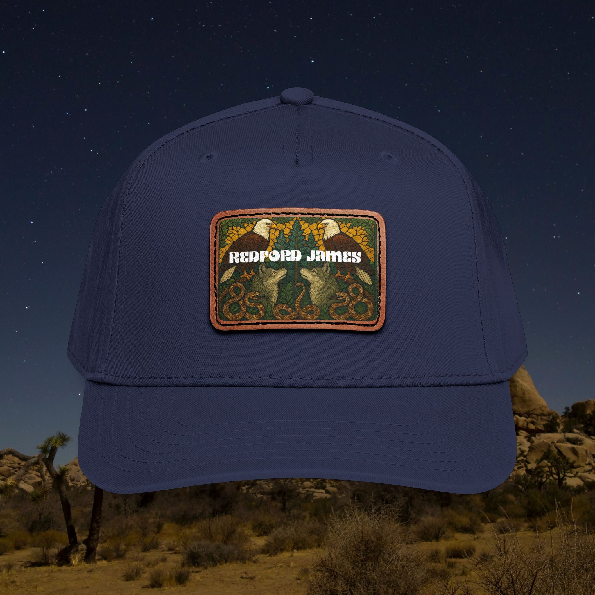 Redford James Mountain Man Leather Patch Hat