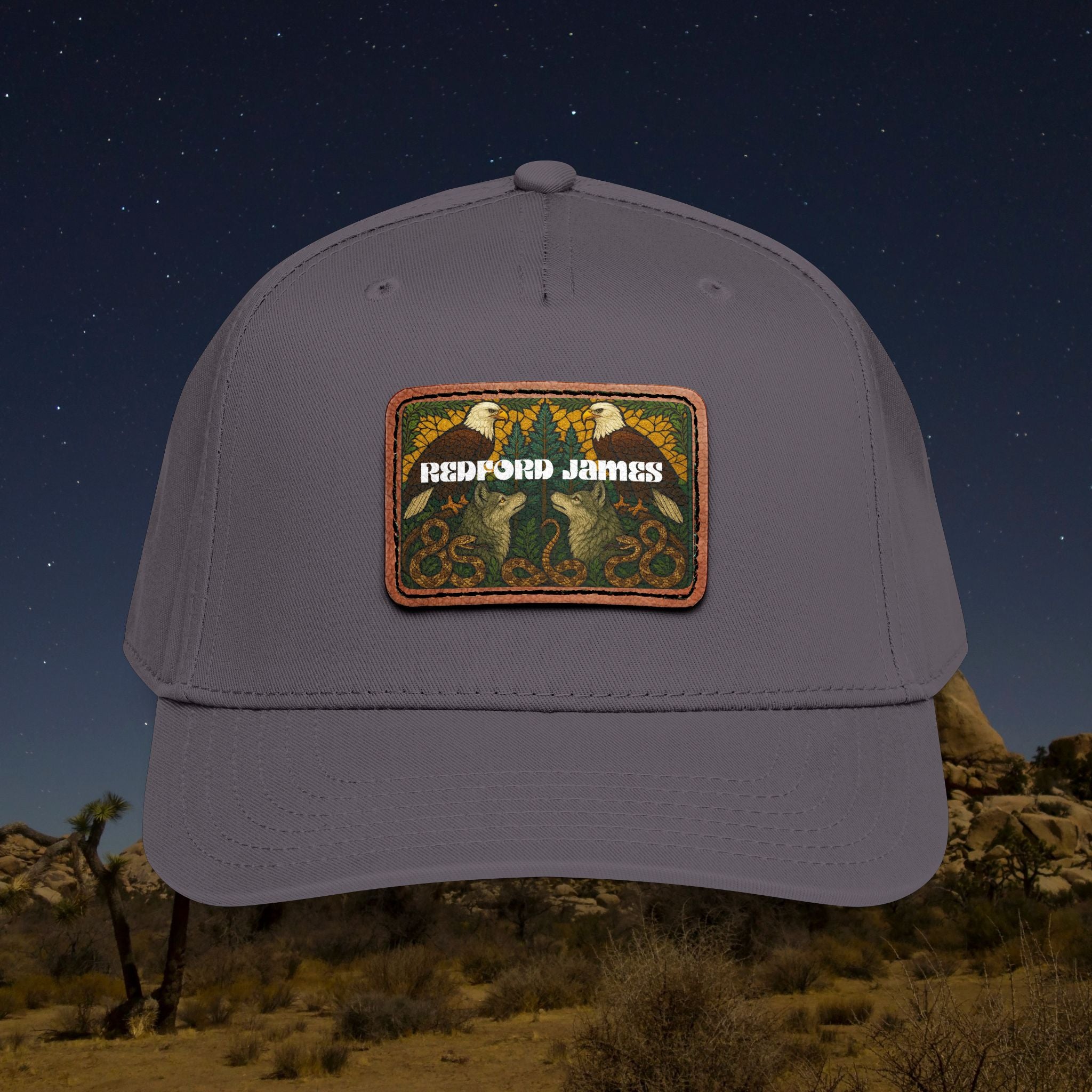 Redford James Mountain Man Leather Patch Hat