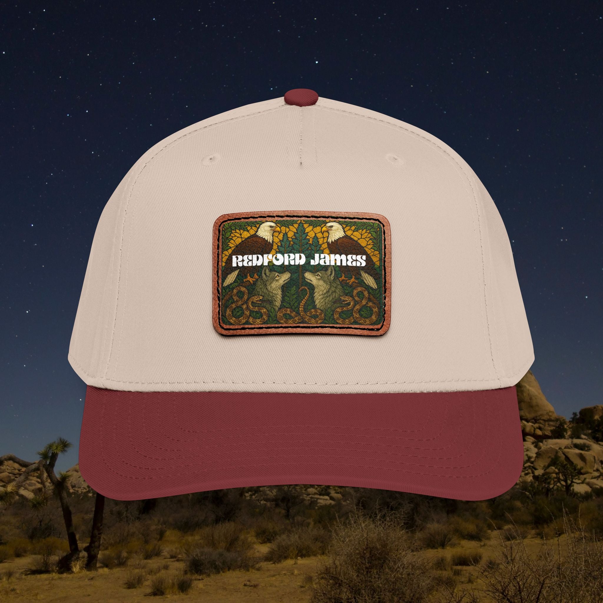 Redford James Mountain Man Leather Patch Hat