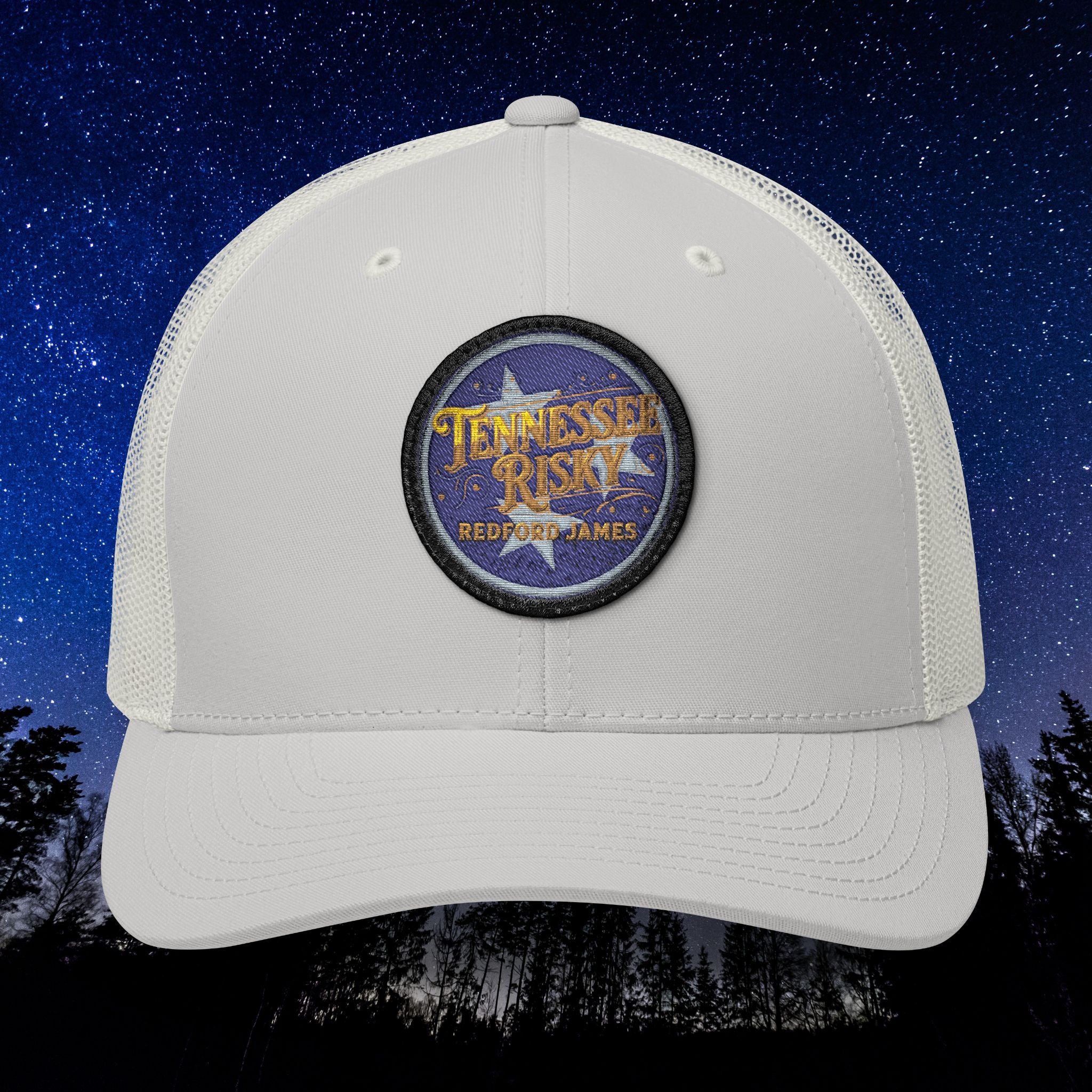 Redford James Embroidered Tennessee Risky Patch Trucker Cap