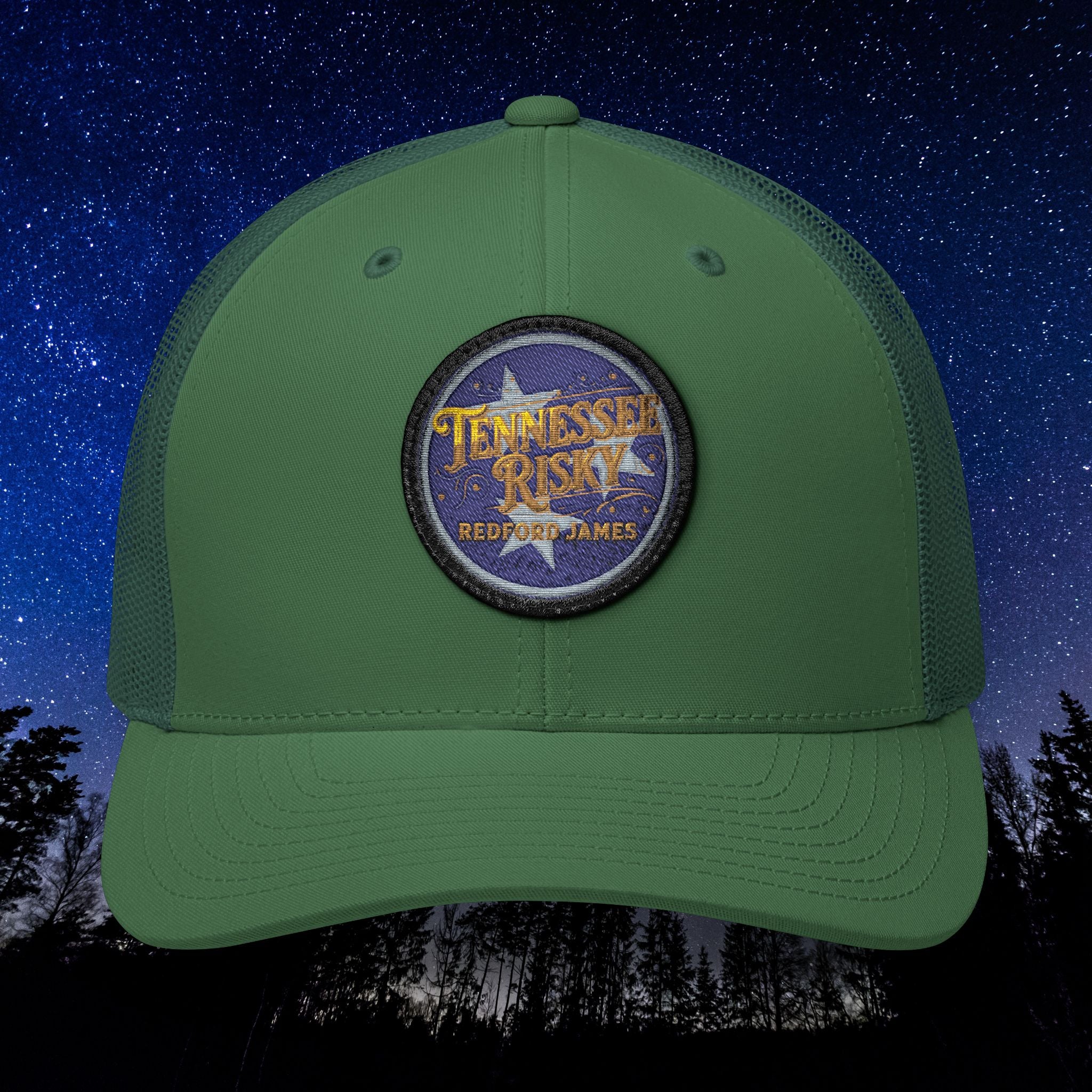 Redford James Embroidered Tennessee Risky Patch Trucker Cap